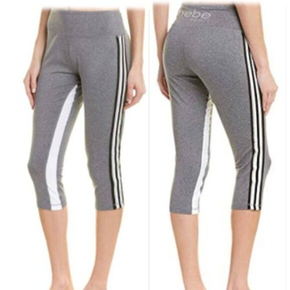 NEW  BEBE‎ SPORT Racing Stripe Capris NEW Size XL